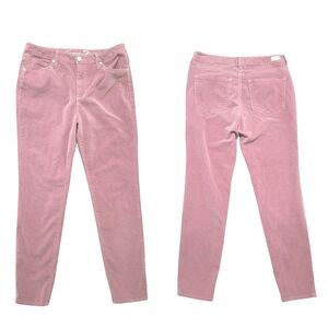 Seven7 Corduroy Pants Ultra High Rise Skinny Women's 12  Pink Stretch Tiny Flaw